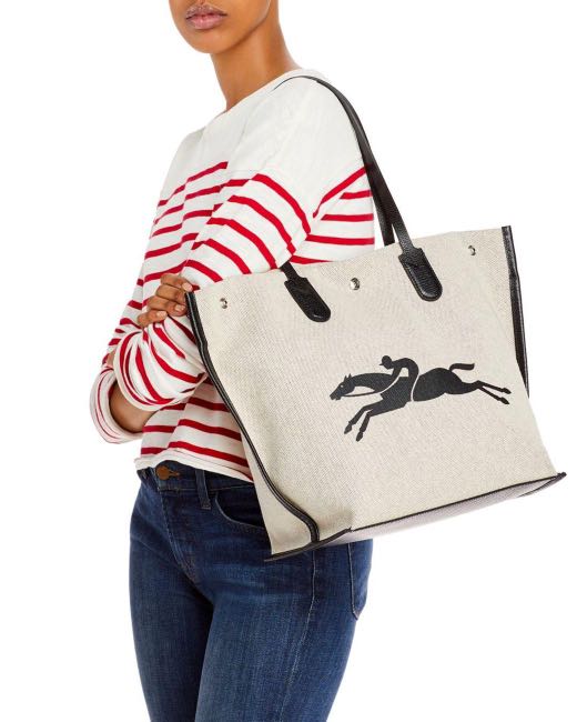 Longchamp canvas tote bag outlet