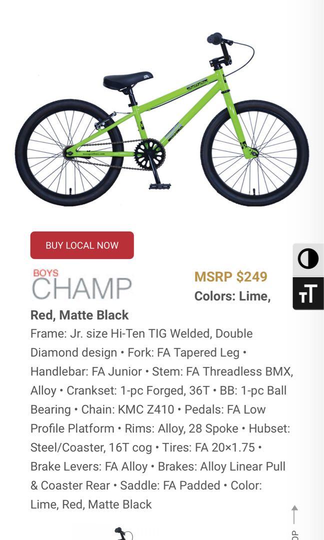 Free agent Champ BMX Kids BMX Sports Equipment Bicycles