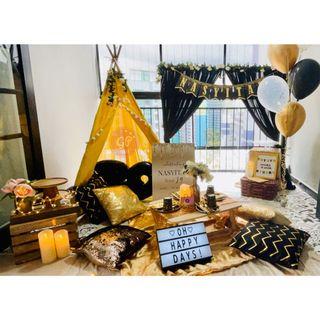Black and gold picnic decor Clearance