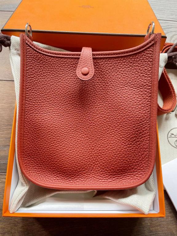 Hermes Mini Evelyne Bag Red Brique Colour Size 16, Women's Fashion, Bags &  Wallets on Carousell