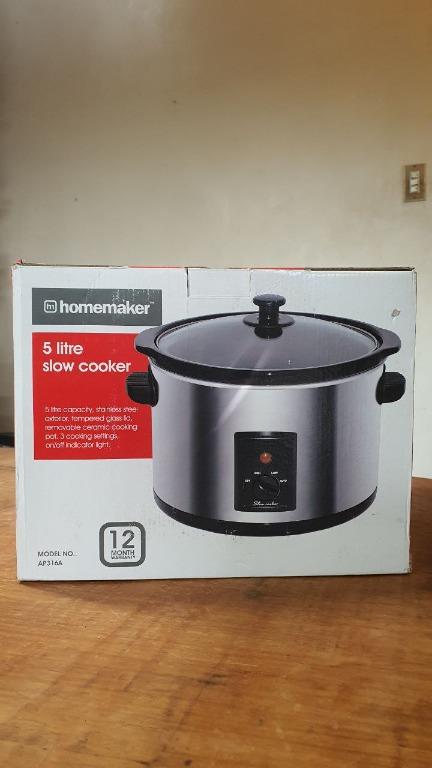 Homemaker 5L Slow Cooker TV Home Appliances Kitchen Appliances