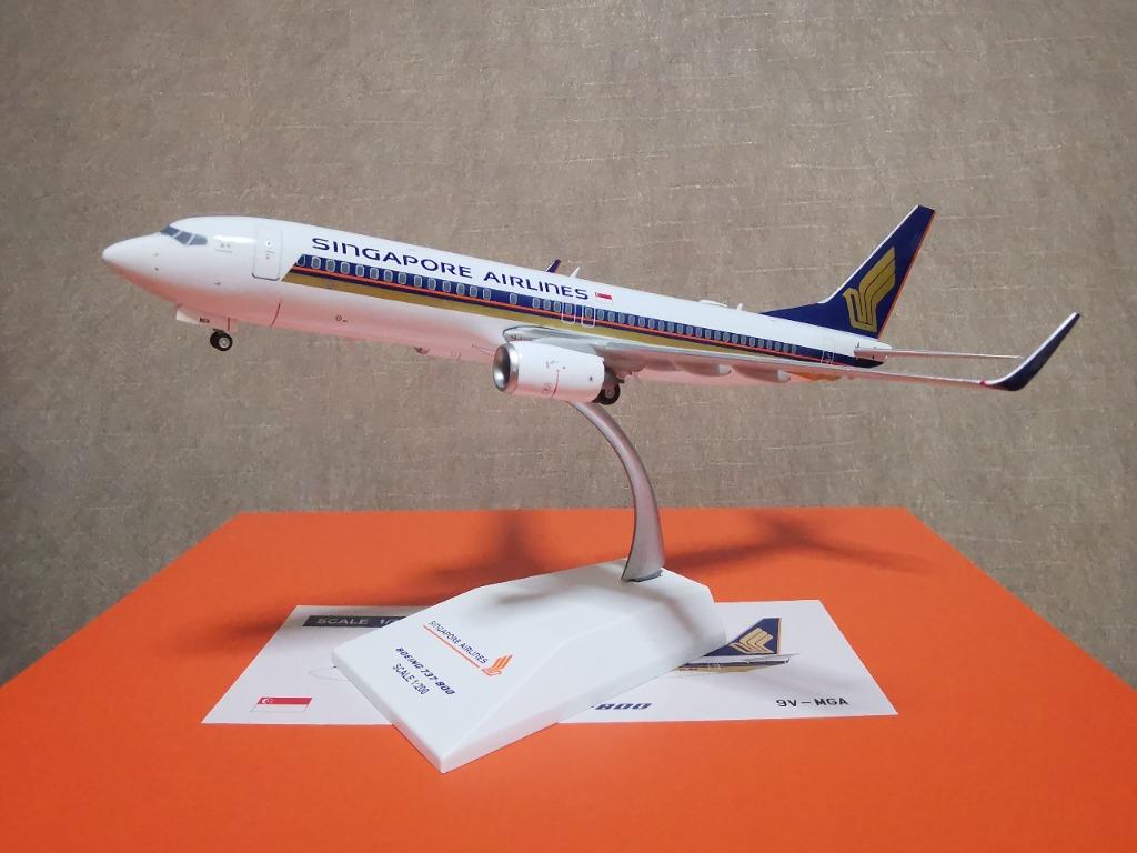 JC Wings 1:200 Singapore Airlines 新加坡航空B737-800 (9V-MGA) 飛機模型