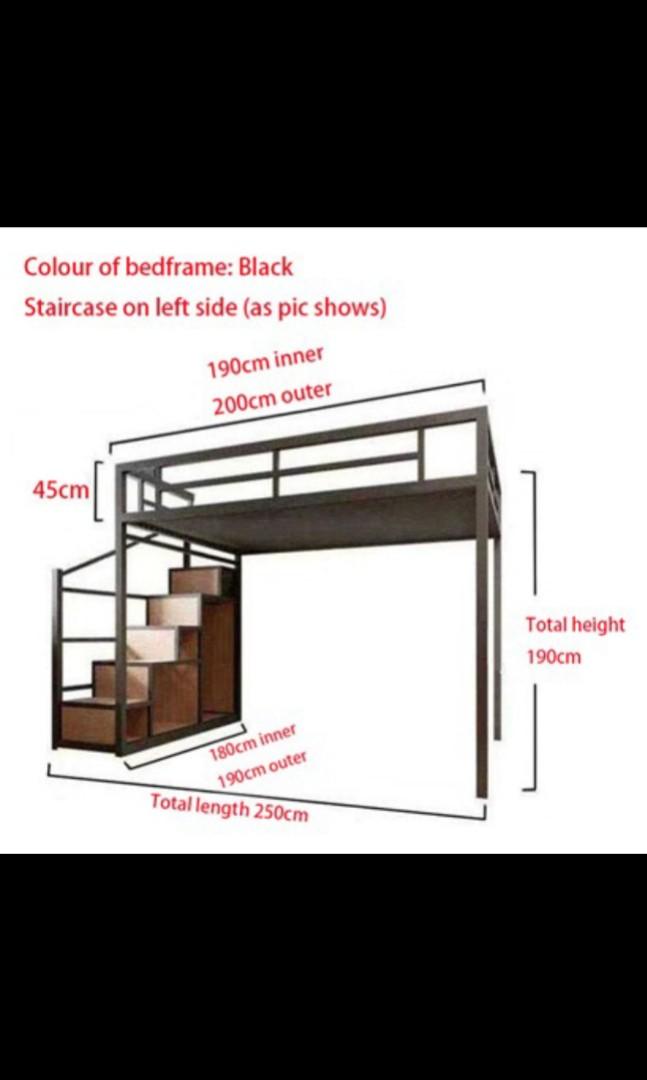 King Size Loft Bed Furniture Home, Loft King Size Metal Bed Frames