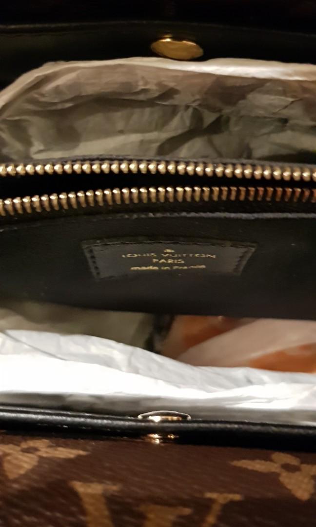 Louis Vuitton Double V Grained Leather Monogram Shoulder Bag Brown