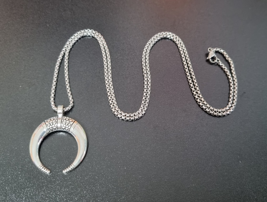 Mens crescent hotsell moon necklace