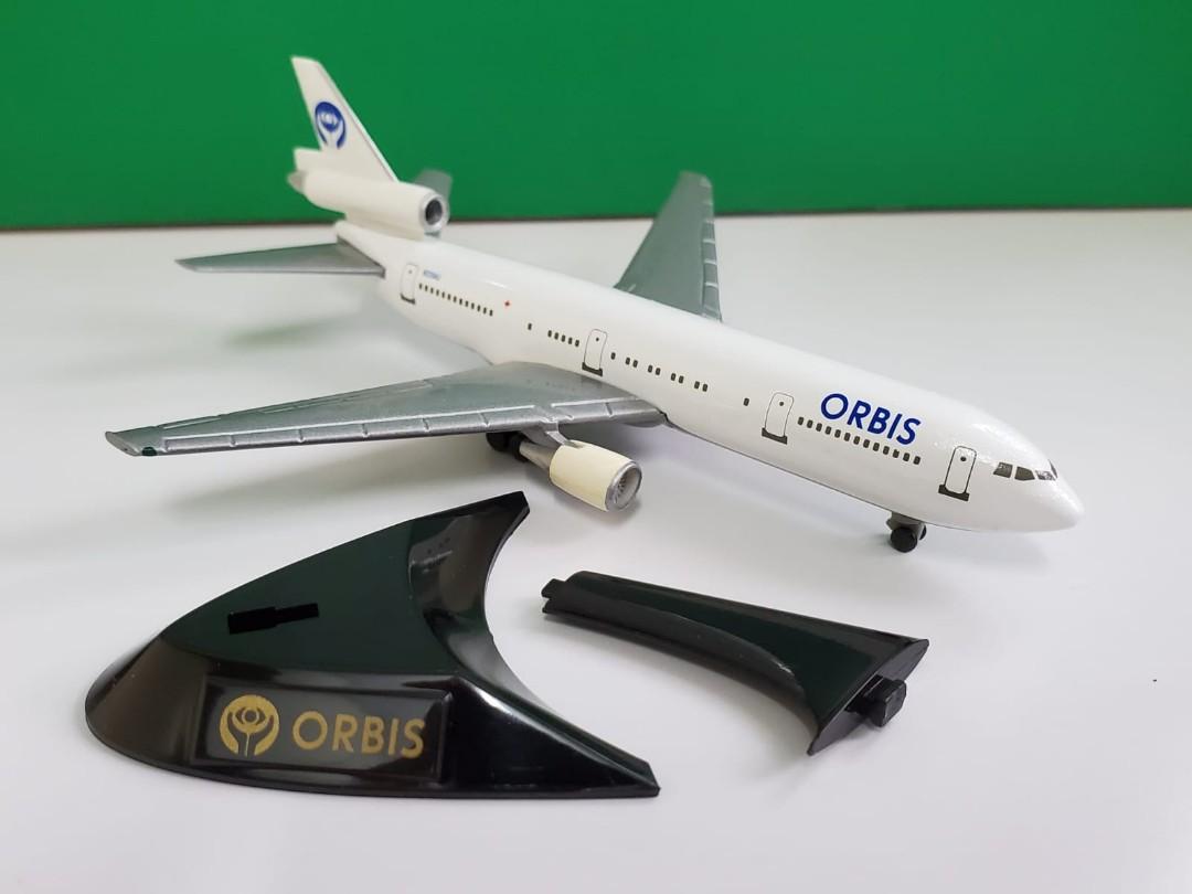 herpa Orbis DC-10 →奧比斯飛行醫院飛機模型1:500, 興趣及遊戲, 玩具