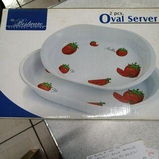 Oval server plate lagayan tray