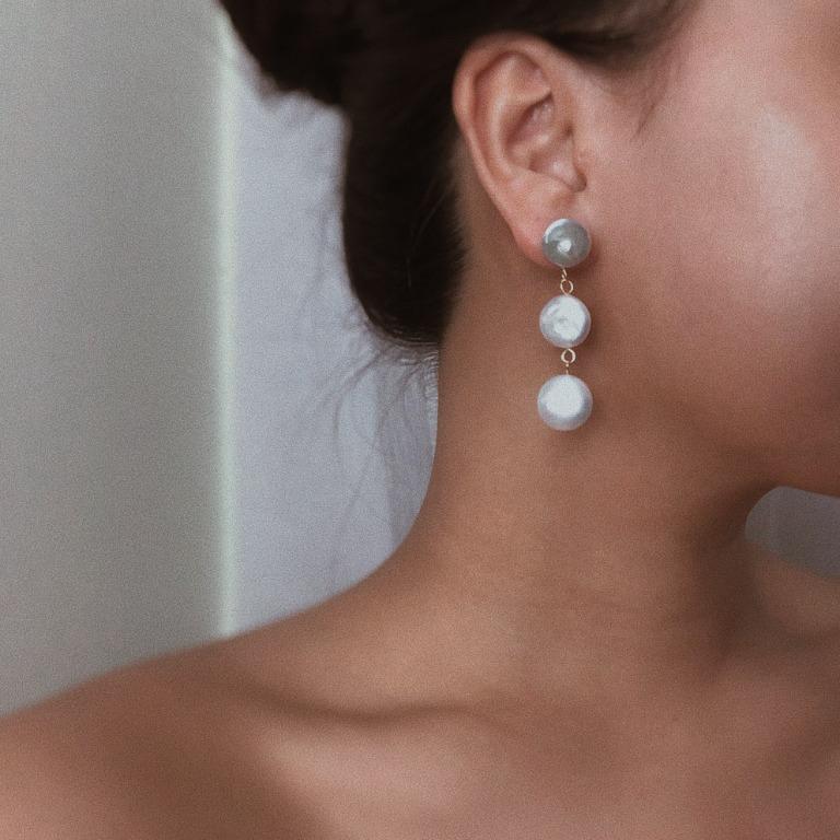 Pearl White Button 5cm Handmade Natural Freshwater Pearl
