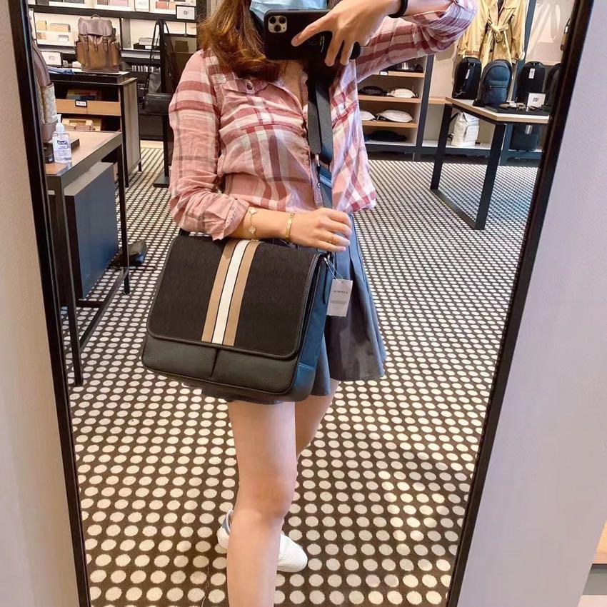 Coach map bag with varsity stripe discount