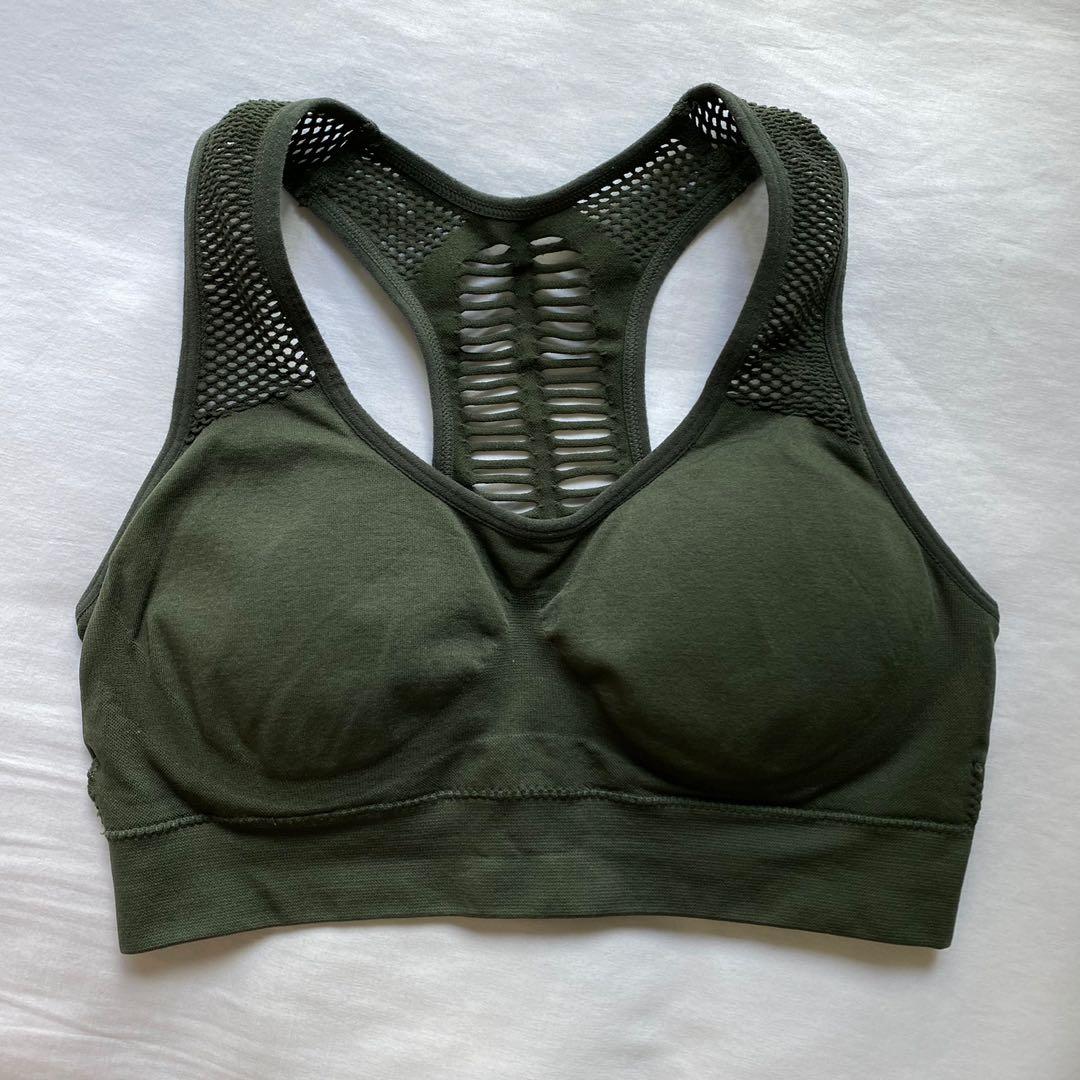 Primark Mesh Sports Bra (Army Green), Women's Fashion, Activewear