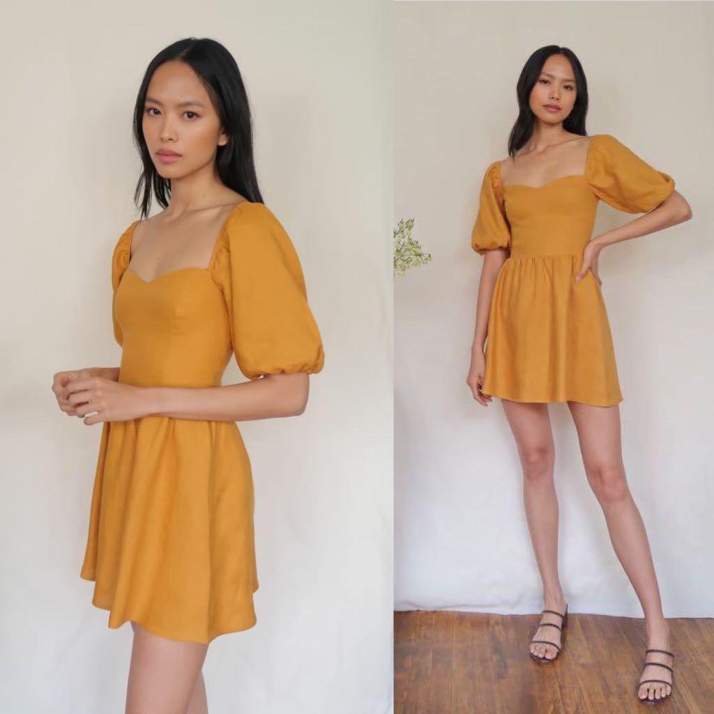Reformation mustard sales dress