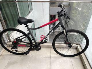 Riverside 500 Disc Brake 9sp Hybrid Bike - Grey Red - Size M