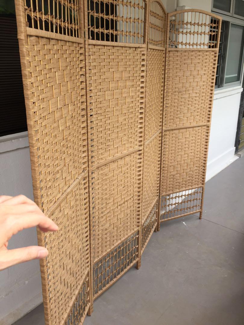 Rustic Balinese resort style rattan beautiful partition 4 panels 2m x 1 ...