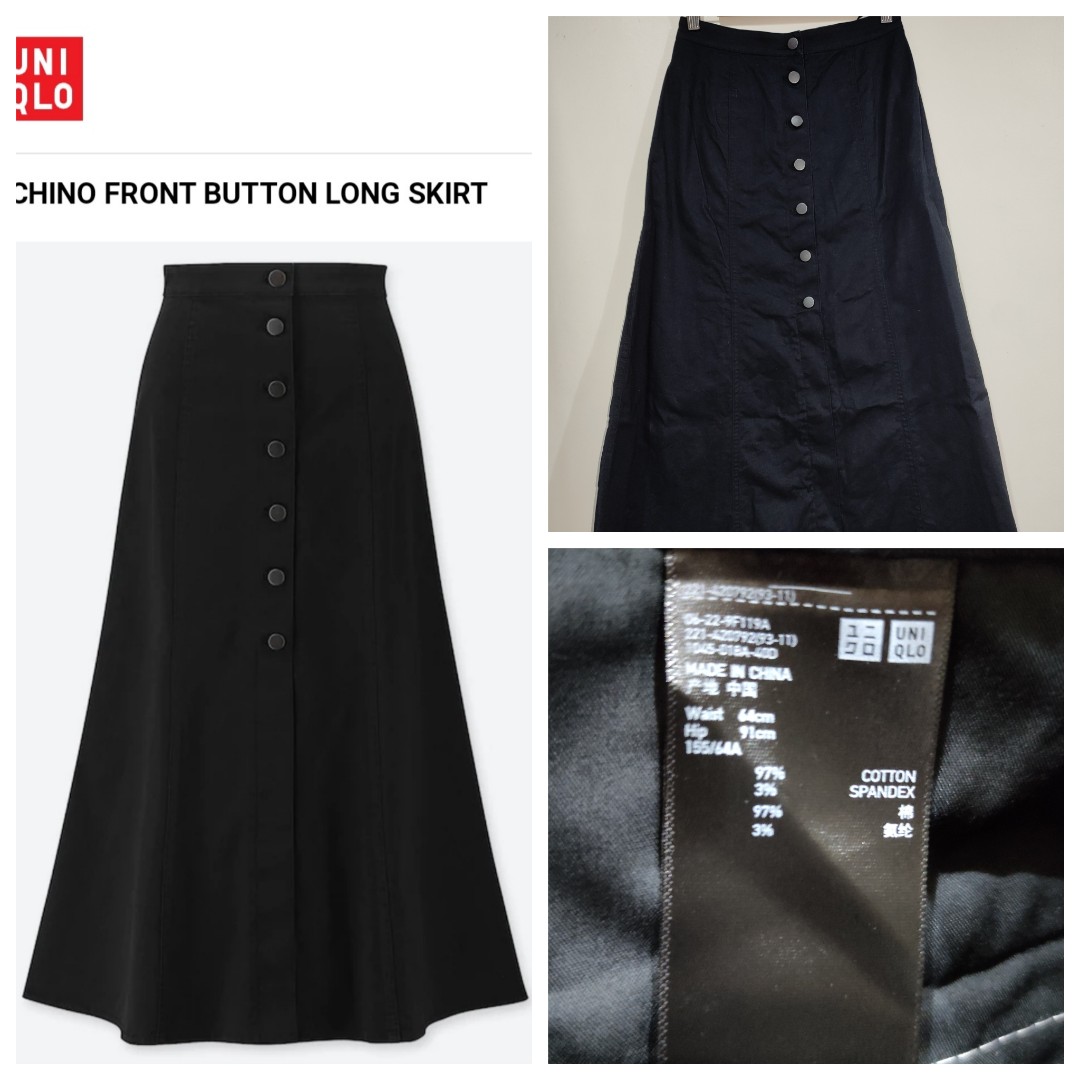 Uniqlo chino front button cheap skirt