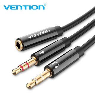 [with Freebie] Vention Audio Splitter Headphone Adapter 3.5mm AUX Cable for Computer 1 Female to 2 Male Mic Y Splitter Headset to PC Adapter