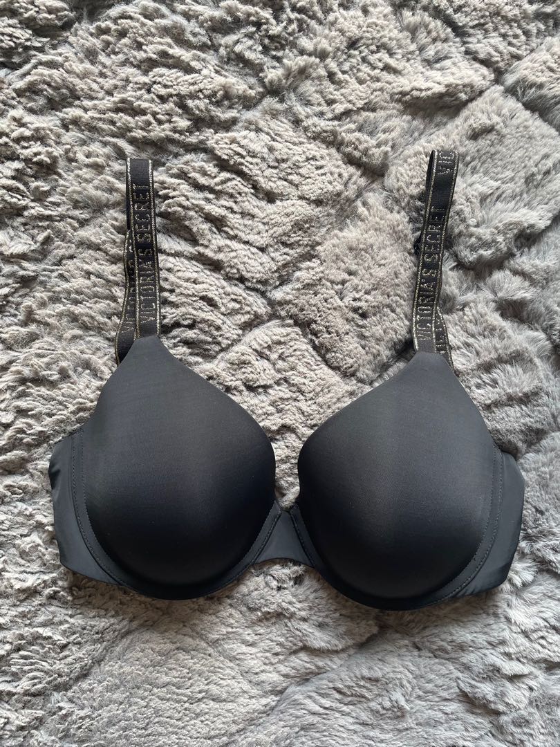 Victoria's Secret Lightly Lined T-Shirt Bra in Black with Gold