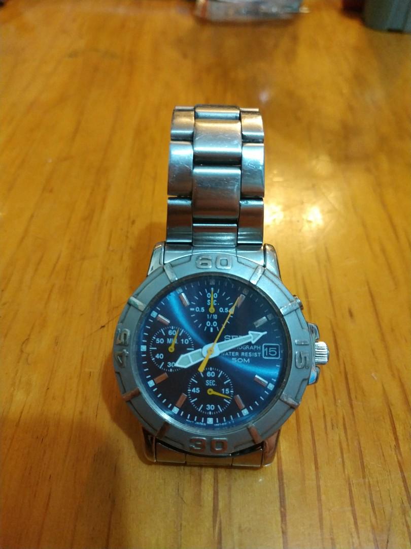 Seiko chronograph water resist 50m store