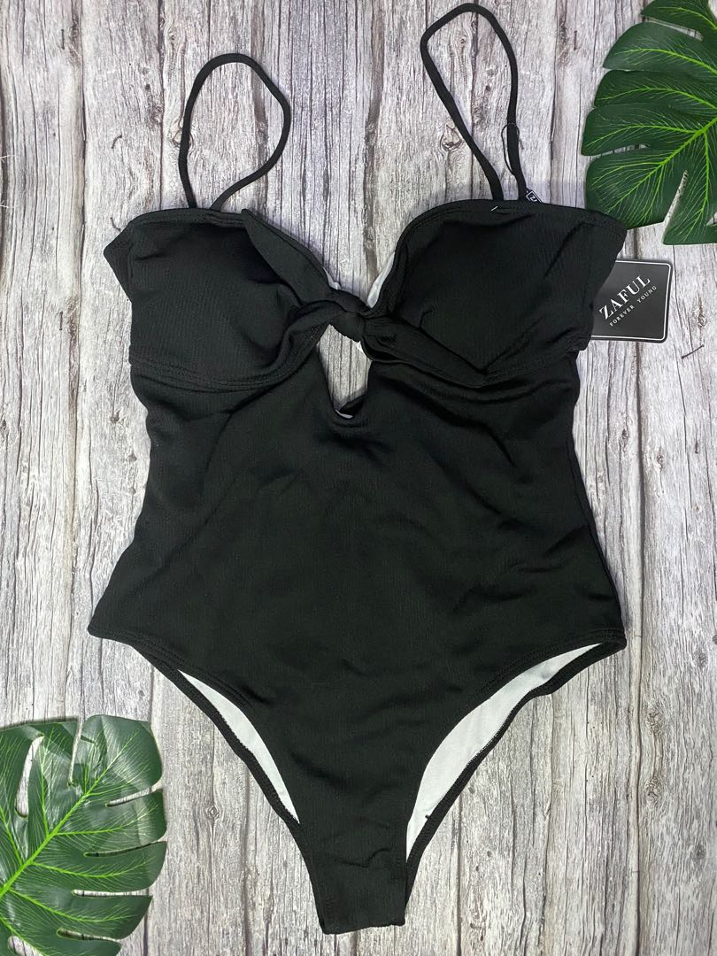 Zaful black best sale one piece