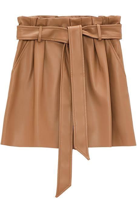 Zara faux leather paperbag shorts clearance