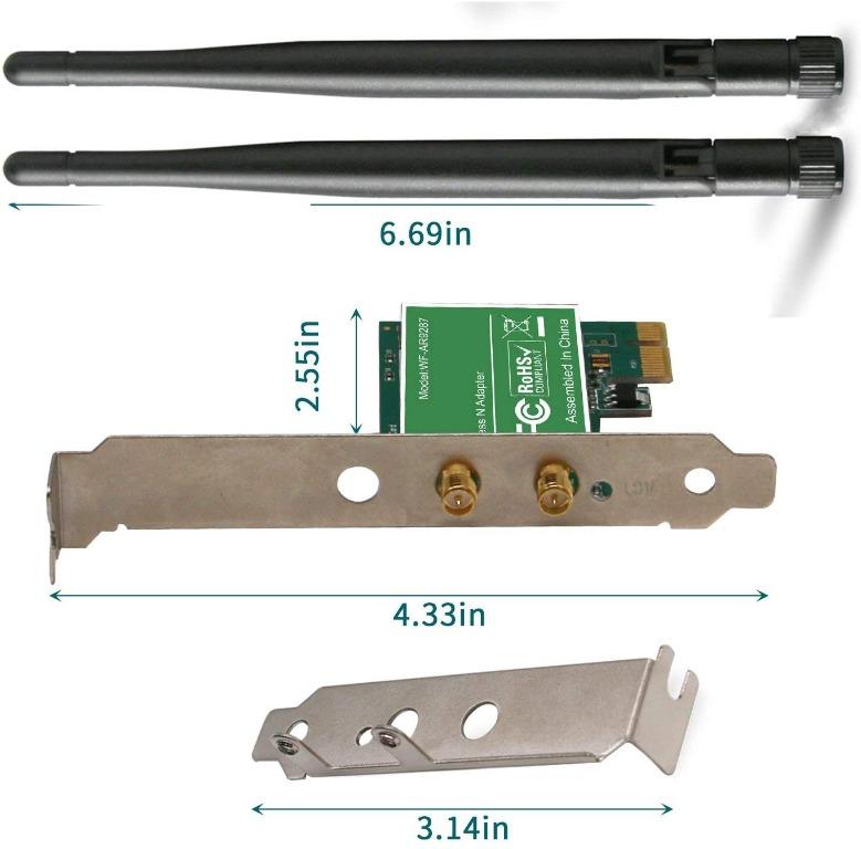10.M LTERIVER 802.11 N 2.4GHz 300Mbps PCI Express (PCIe) Wireless