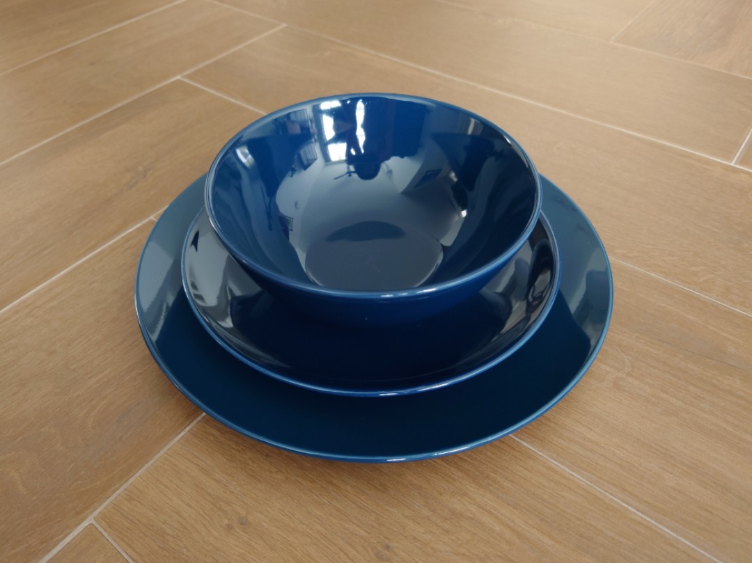 24 piece Ikea fargrik dinnerware set (Navy Blue), Furniture & Home