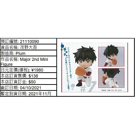 4 10截訂 預訂plum Major 2nd Mini Figure 茂野大吾 興趣及遊戲 收藏品及紀念品 明星周邊 Carousell