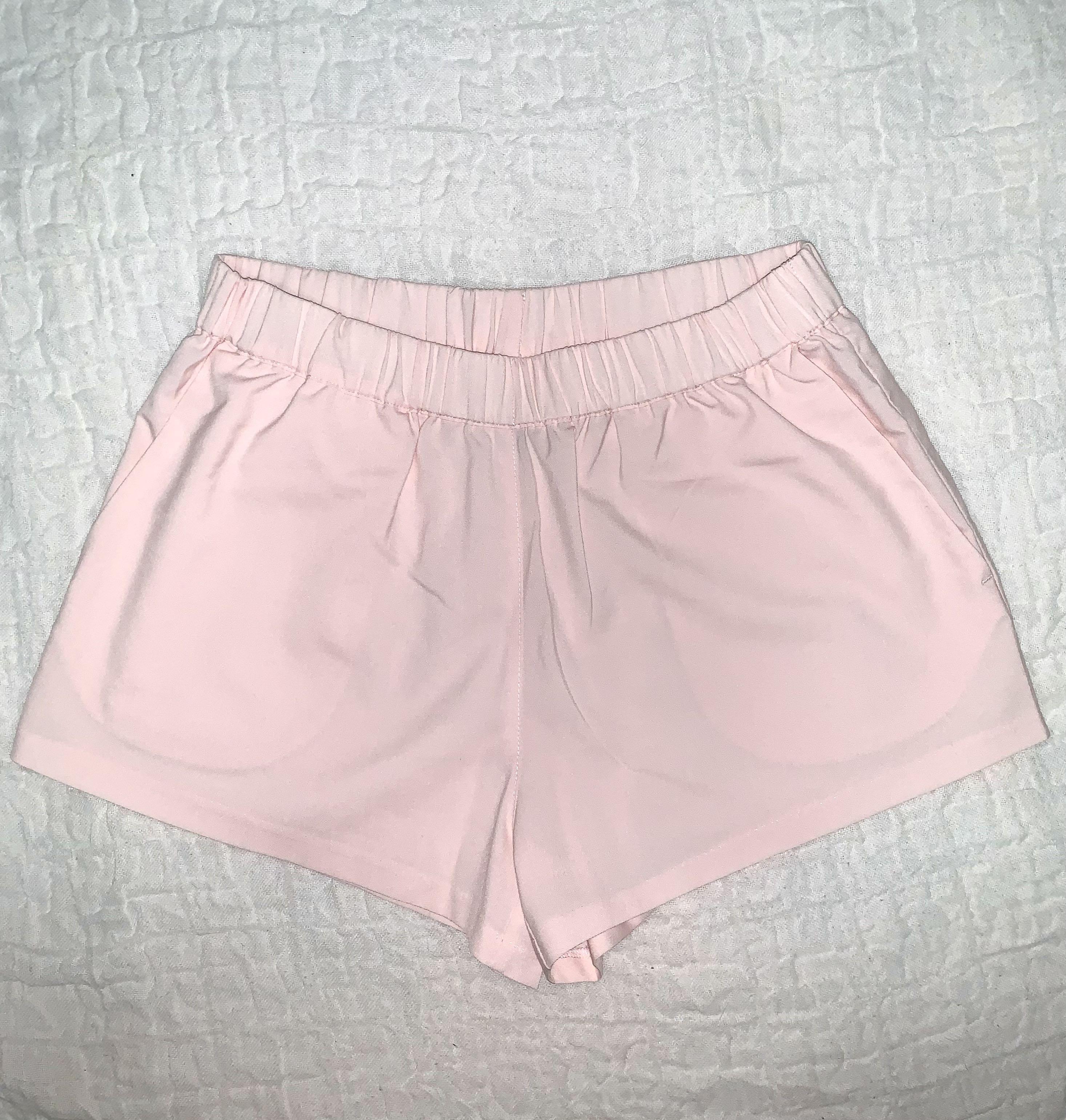 $4MAILED baby pink H&M lounge causal cotton linen shorts, Women's
