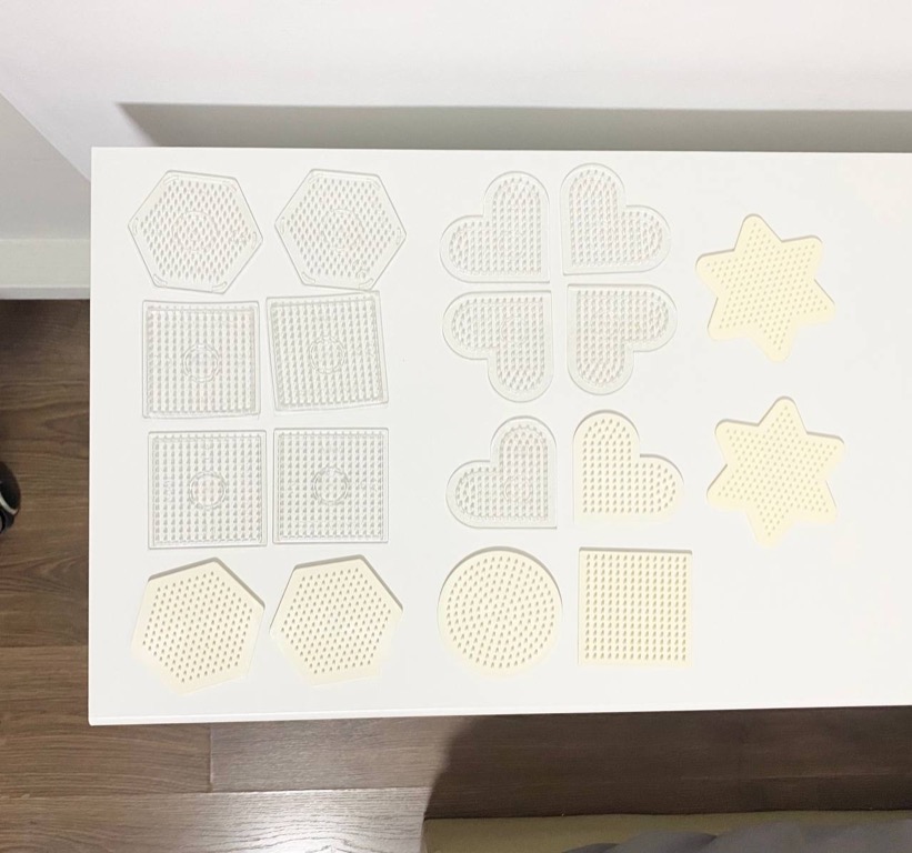 BN Hama Square, Round, Heart and Hexagon Pegboard, Hama beads board ...