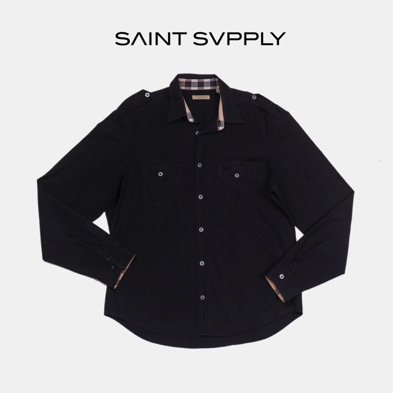 Burberry Black Long Sleeve Polo Men s Fashion Tops Sets