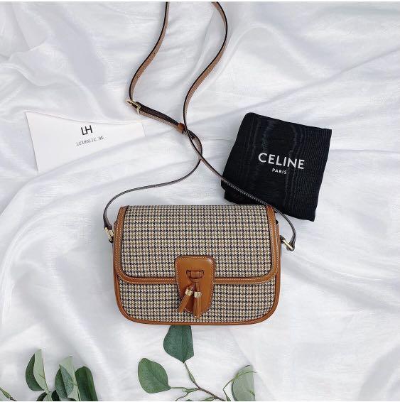 Celine medium tassels bag deals in tweed and calfskin