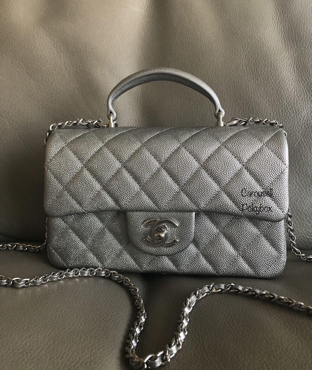 ❤️sold❤️CHANEL 21S Caviar Mini Rectangular Top Handle Flap