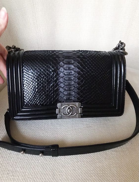 Chanel black snakeskin discount bag