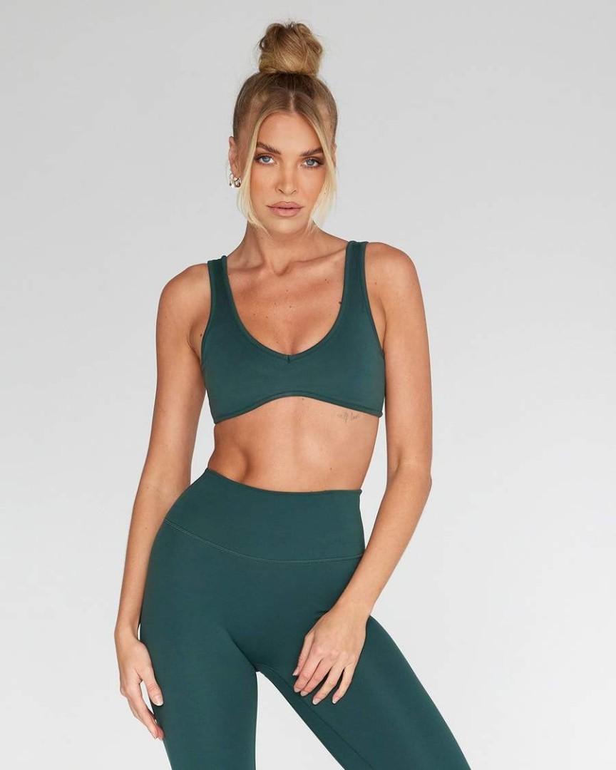 csb isla crop sports bra in stone size S crop shop boutique edgy