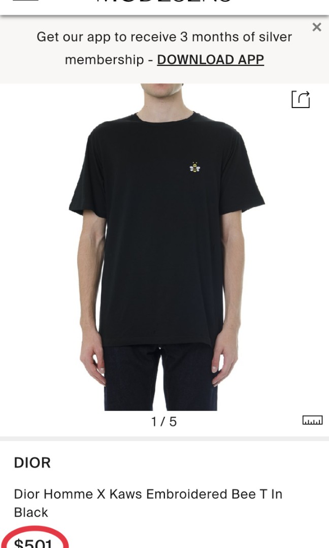 Dior x Kaws Embroidered Bee Shirt 