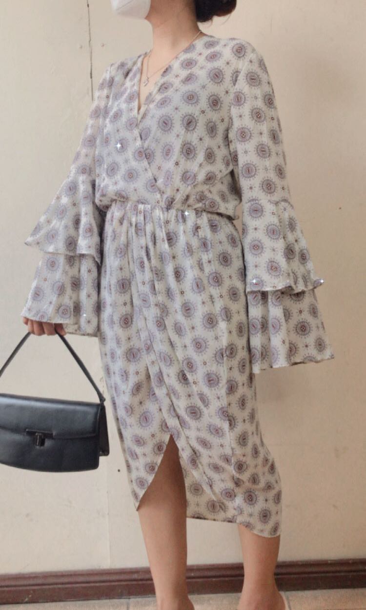 Dress Lengan Terompet Fesyen Wanita Pakaian Wanita Gaun Rok Di Carousell