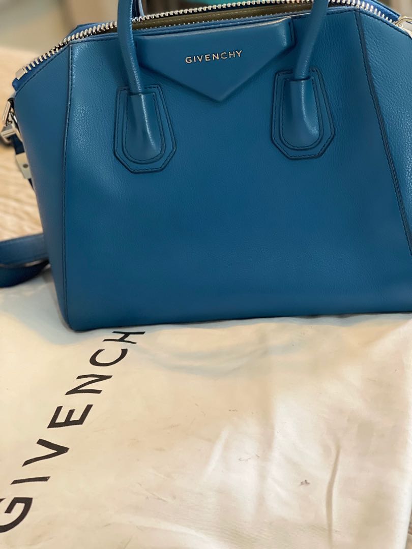 Givenchy Antigona Medium Blue Bag, Luxury, Bags & Wallets on Carousell