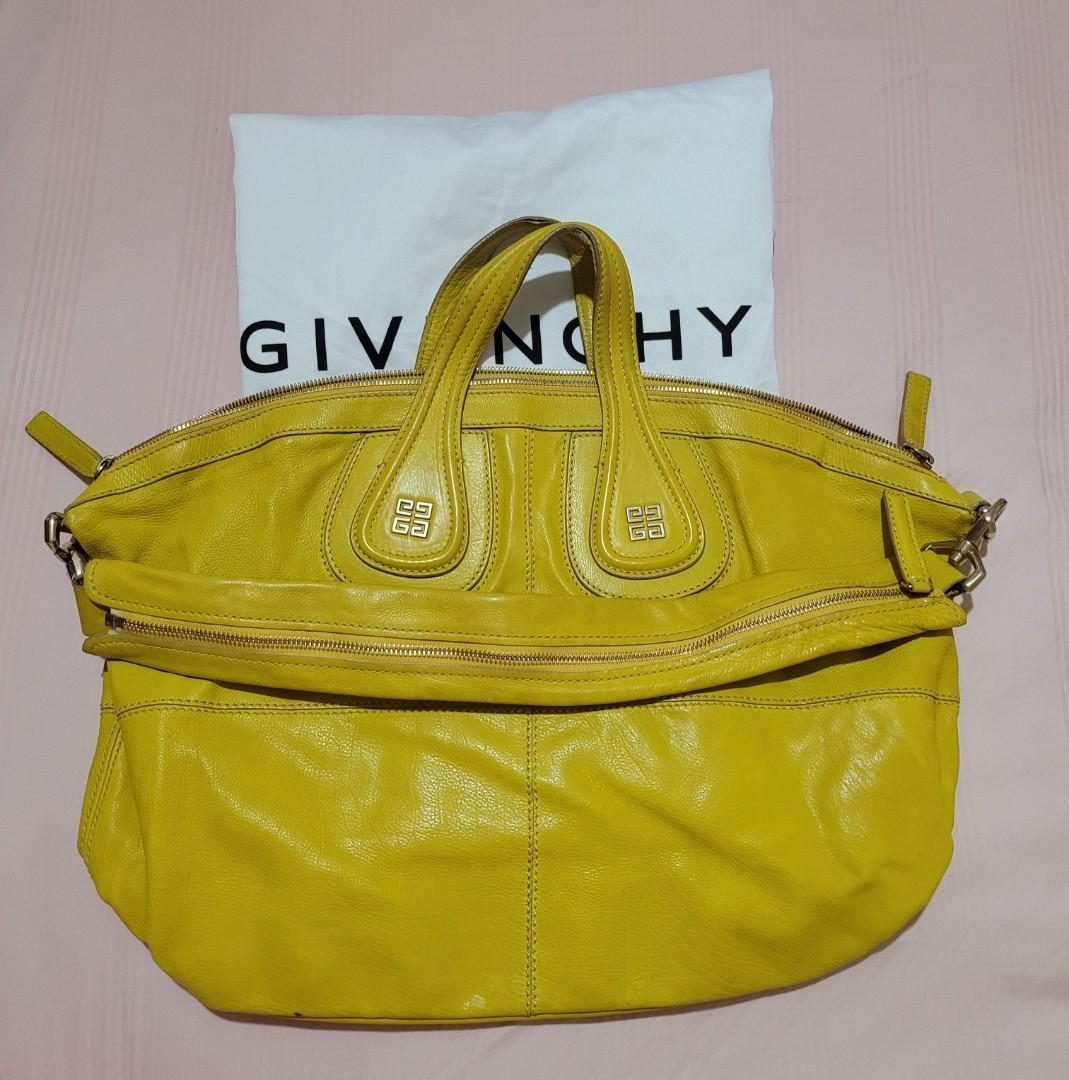 Givenchy Nightingale medium size lime yellow shoulder bag Women s