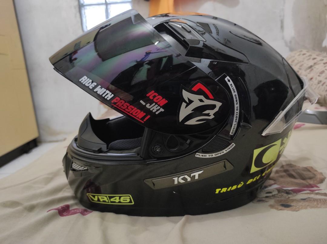 Helm KYT Full Face K2 rider Black Motor di Carousell