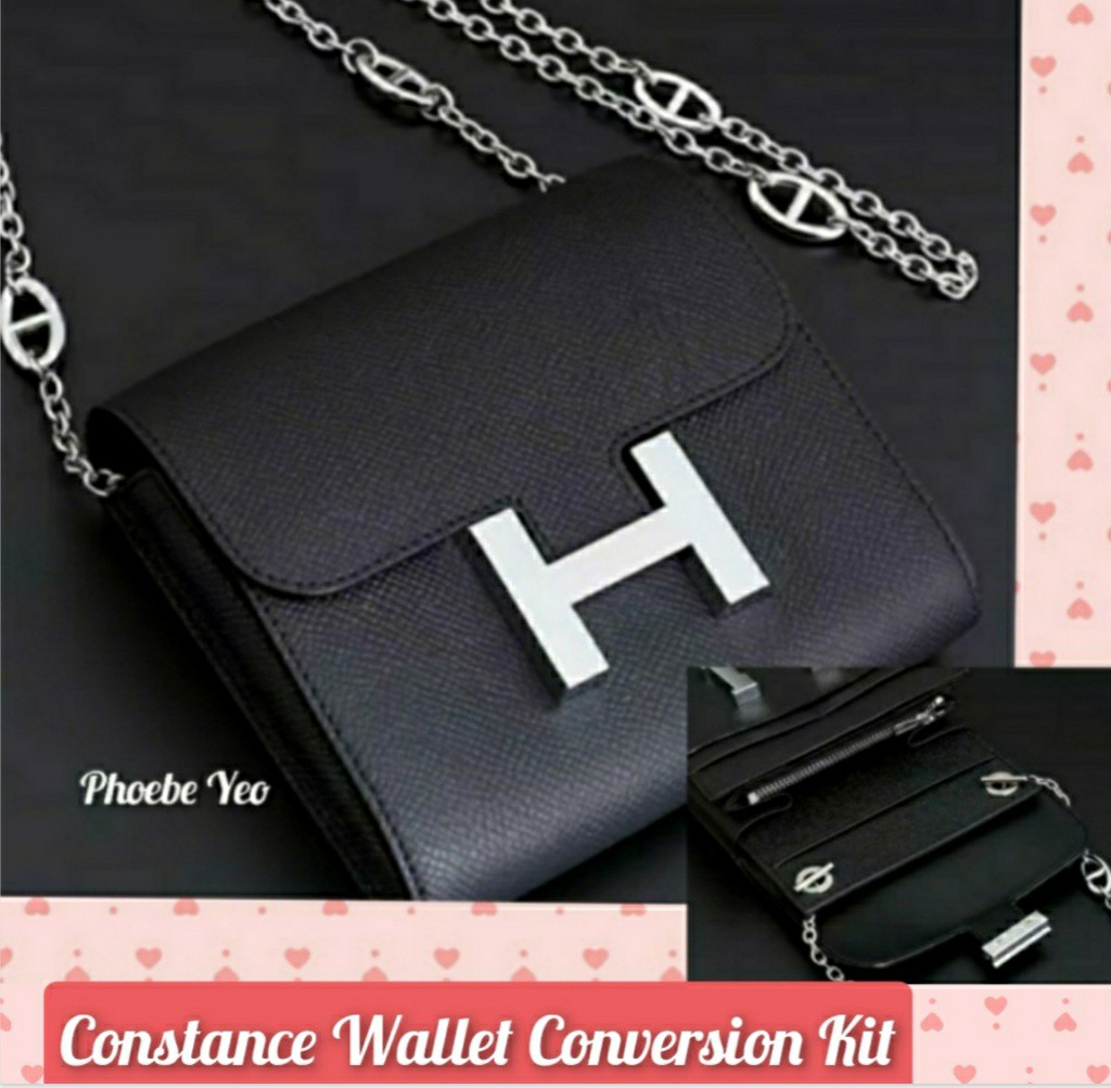  Constance Long Wallet Strap Insert Constance Conversion Kit  with Gold Chain Constance Long Wallet Insert Wallet on Chain (Geyser Blue,  No Chain Needed) : Handmade Products
