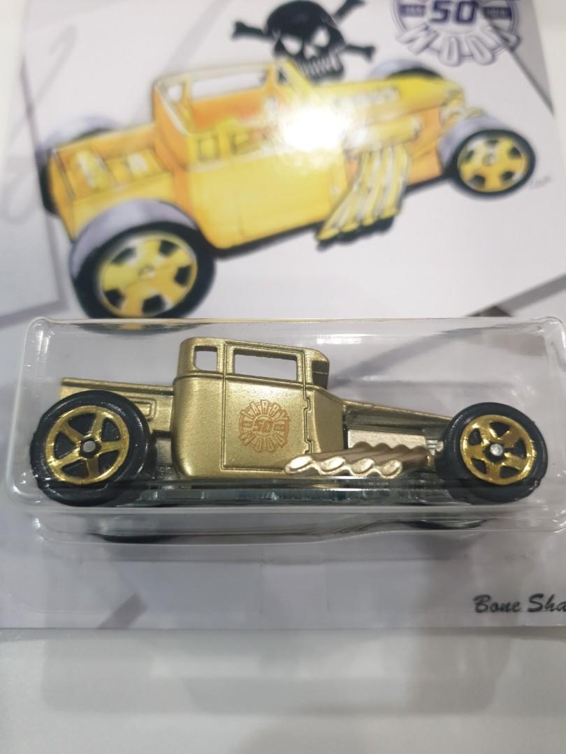 Hot wheels Bone Shaker Gold Larry Wood 50th Anniversary