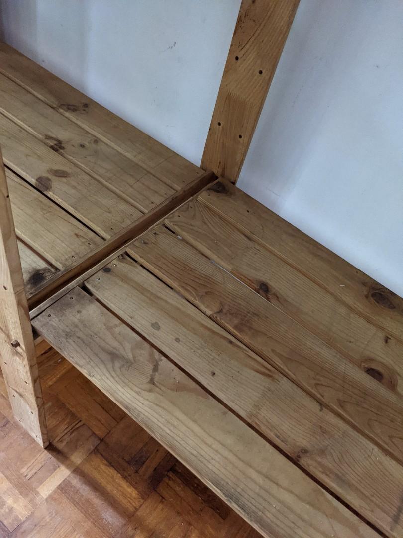 Ikea sturdy adjustable wooden shelves 2x, Furniture & Home Living