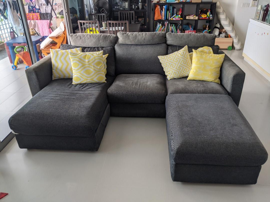 Ikea Vimle 3seater sofa with footstool and chaise lounge, Furniture
