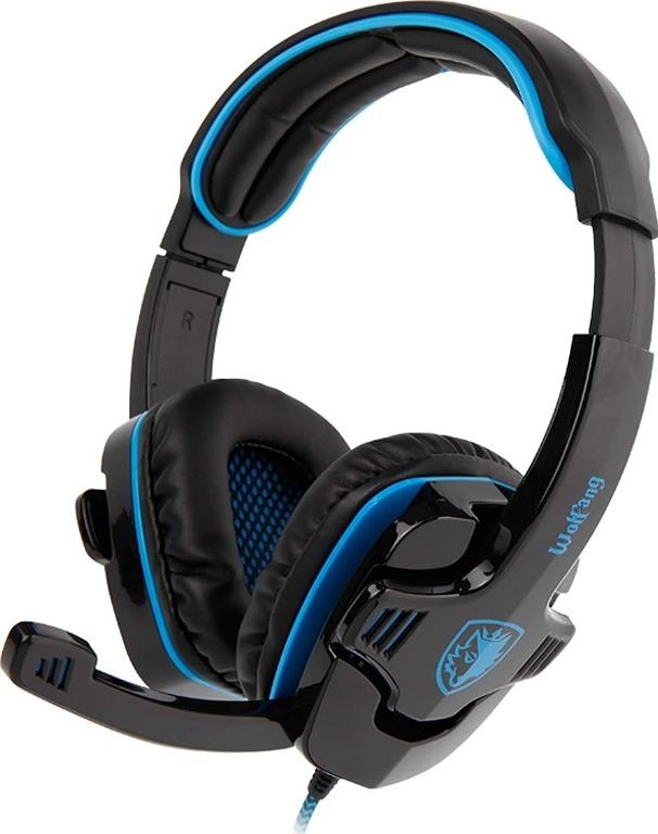 Black/Blue SADES SA-708 Professional 3.5mm Stereo Headset Headband PC Notebook Pro Gaming Headphone 