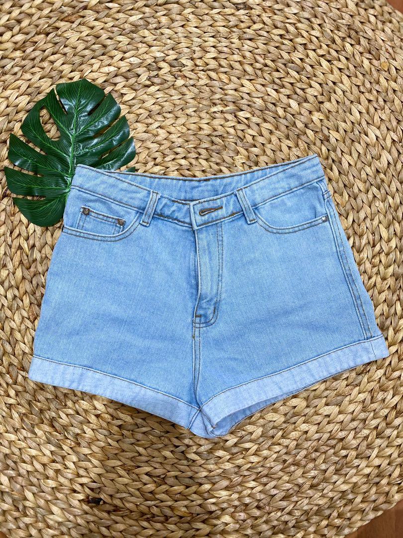 blue denim short