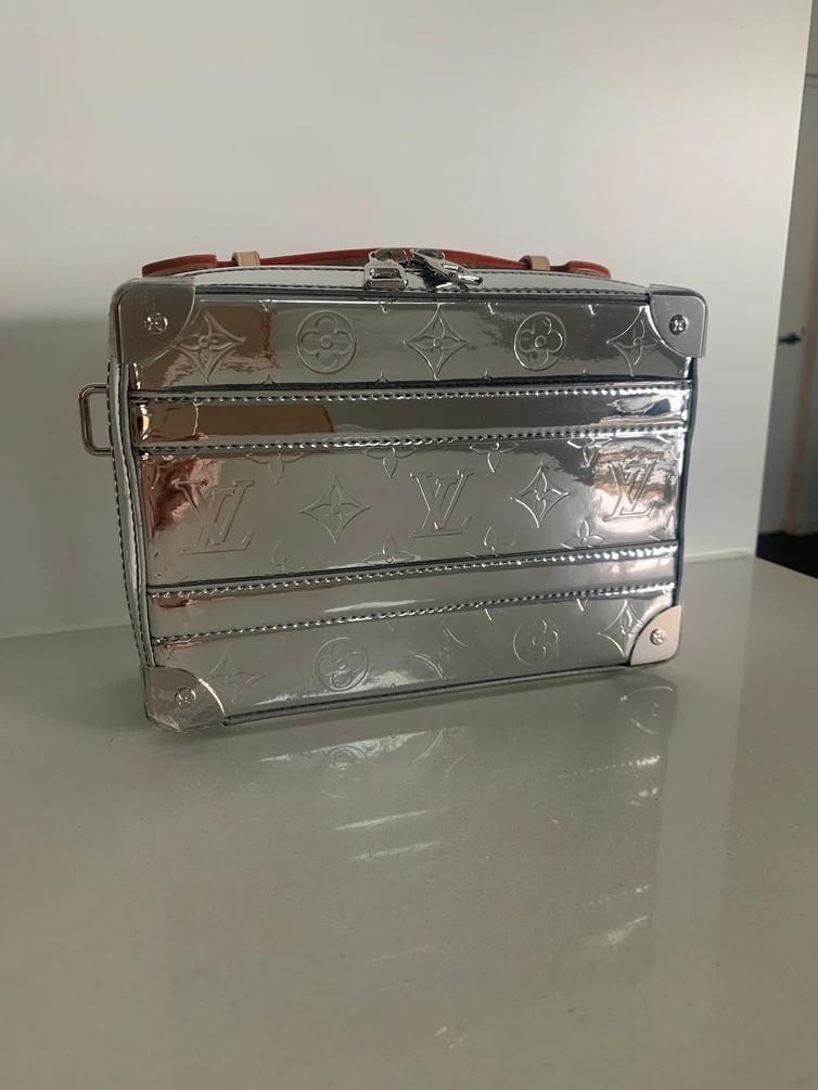 Louis Vuitton Virgil Abloh Rainbow Monogram Taurillon Illusion Cotteville Trunk 40 Silver Hardware, 2022 (Like New), Handbag