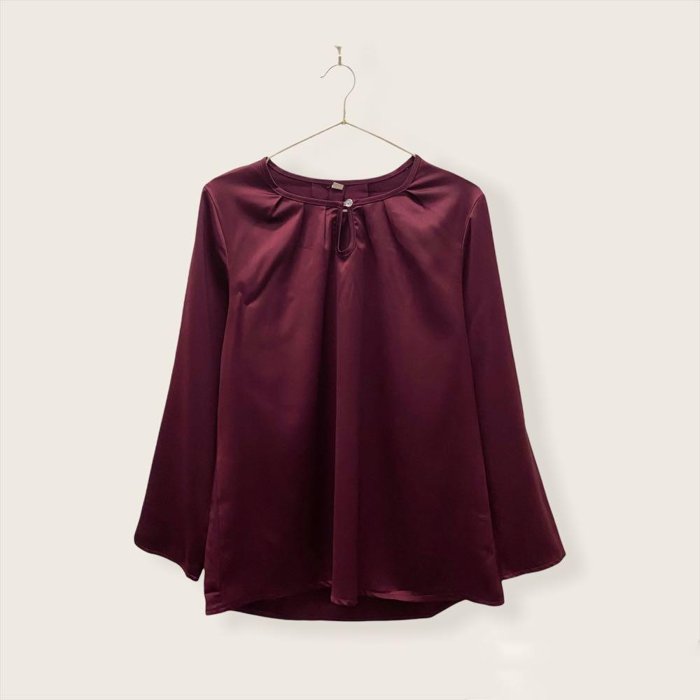 Maroon satin blouse new arrivals
