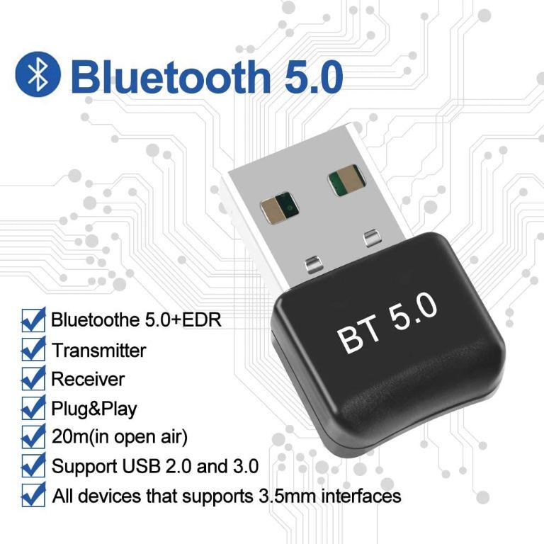 USB Bluetooth 4.0 Adapter for PC, macOS, Linux, Raspberry Pi – Low Energy,  Long Range Bluetooth EDR Dongle for Mouse, Keyboard, Headphones, Speakers