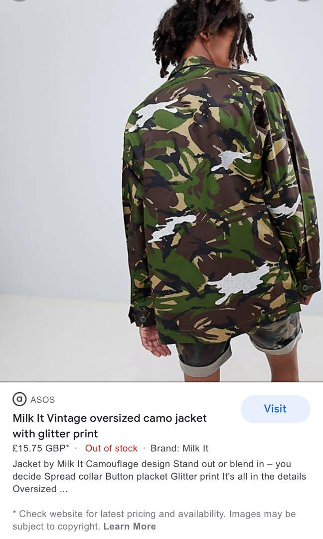 Milk it Vintage Camou jacket Medium oversized 23x31 Men s