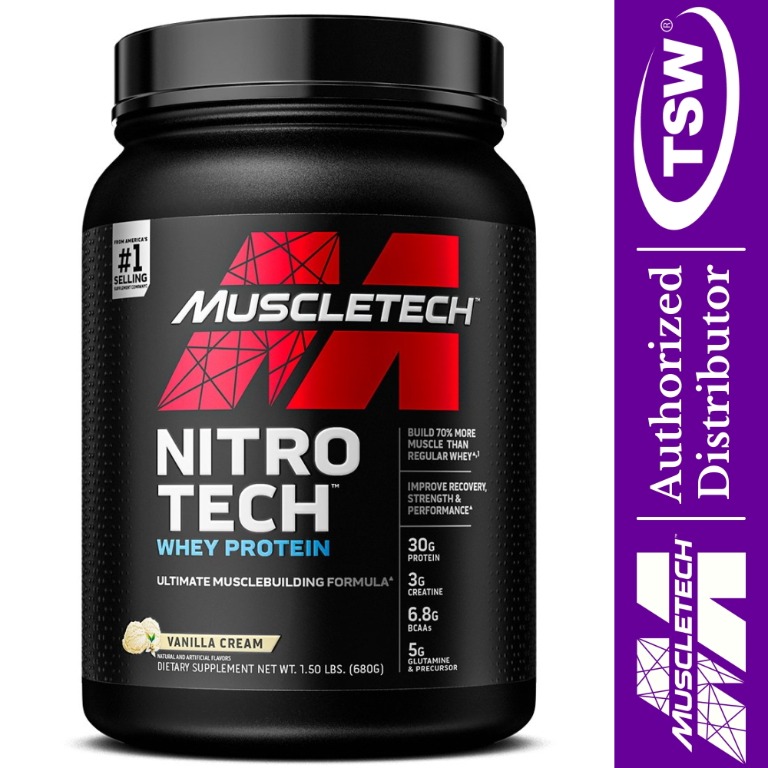 MuscleTech Nitro Tech 1.5 lbs, Health & Nutrition, Health Supplements ...