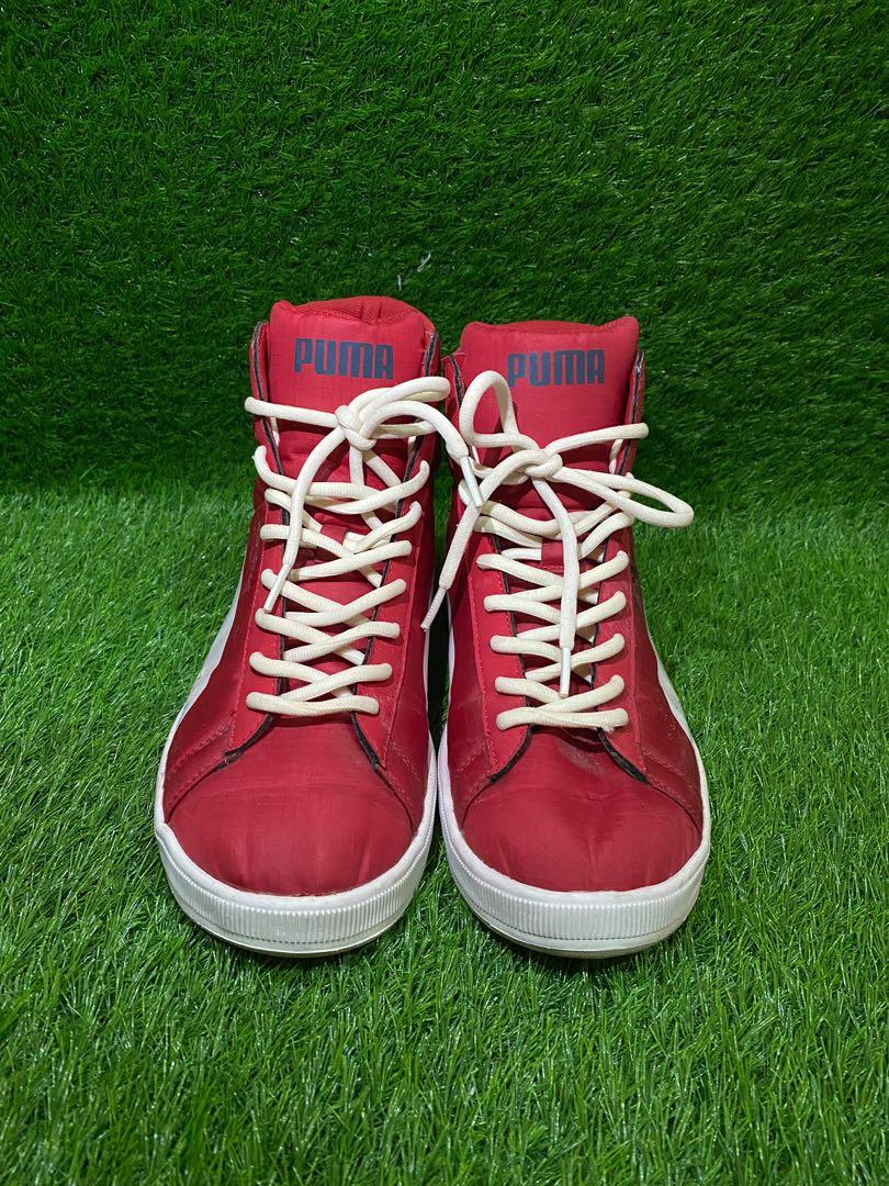 Puma red high tops shop